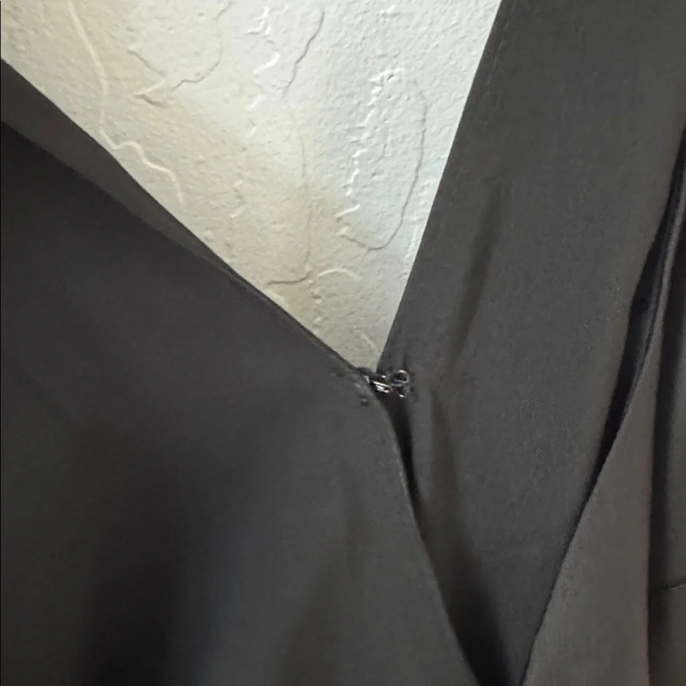 Anthropologie Hutch Black Halter Satin Romper XL Waist Tie Open Back NWT